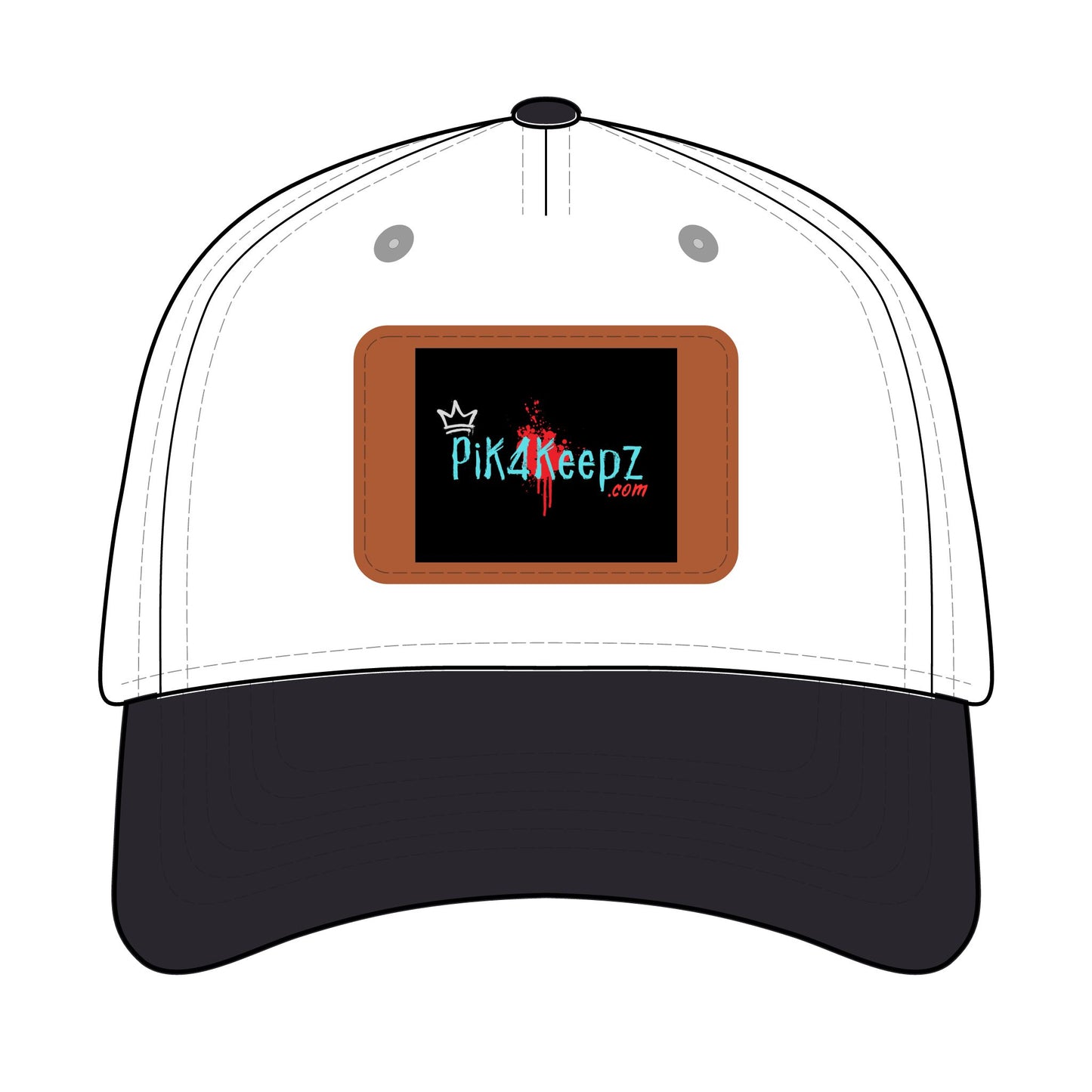 Leather Patch Baseball Cap — Pik4Keepz Logo