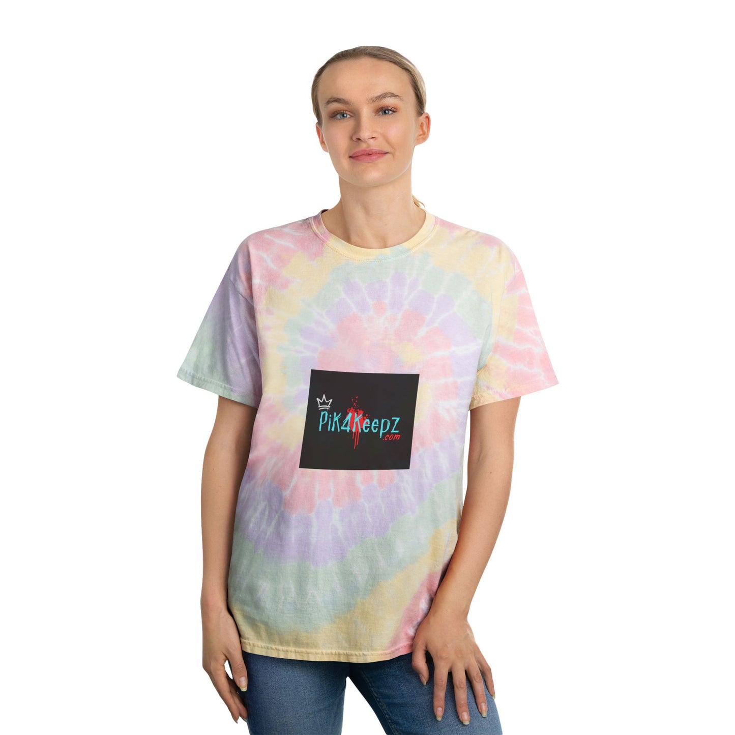 Pik4Keepz Logo, Tie-Dye Tee, Spiral