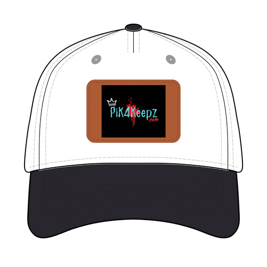 Leather Patch Baseball Cap — Pik4Keepz Logo