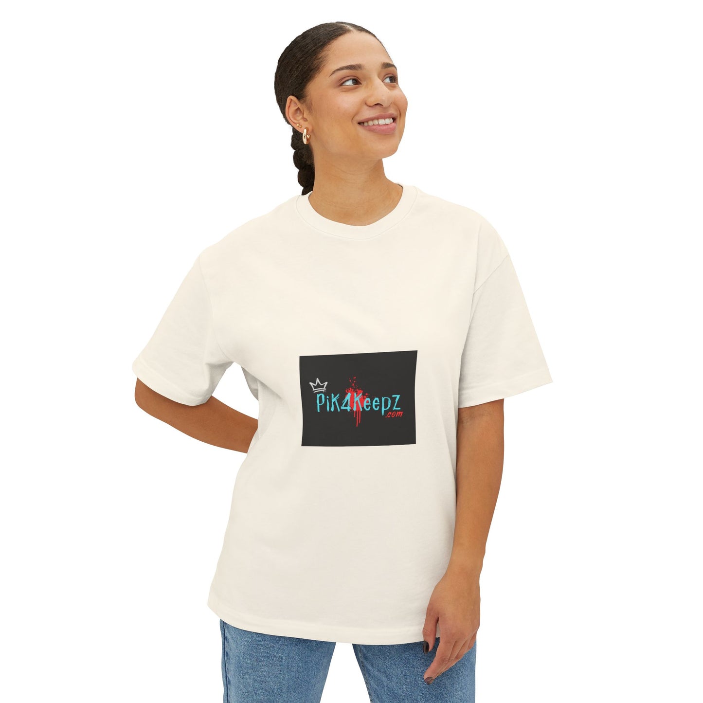 Pik4Keepz Logo Boxy Tee — Oversized Graphic T‑Shirt